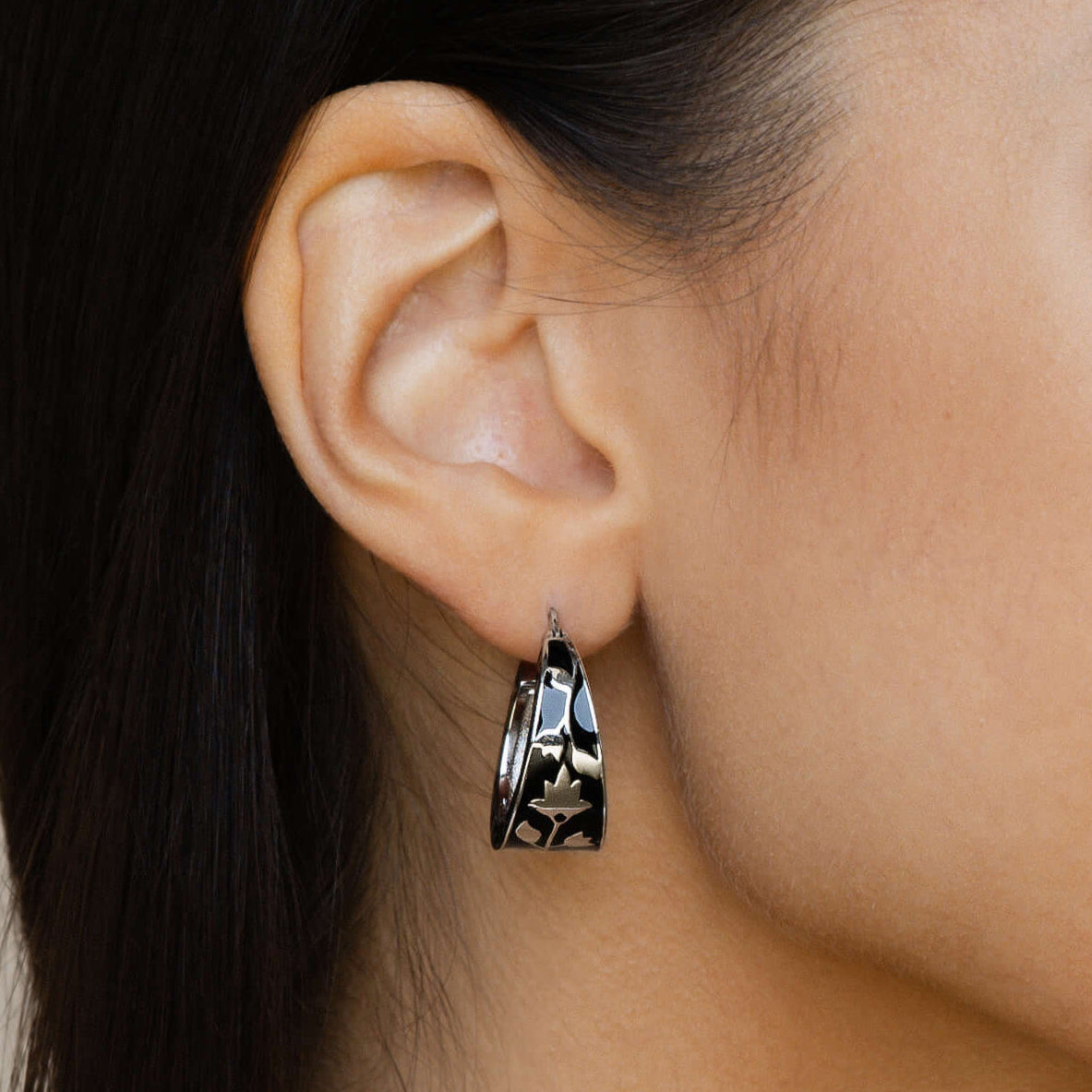 Meena Hoop Earrings - Noir