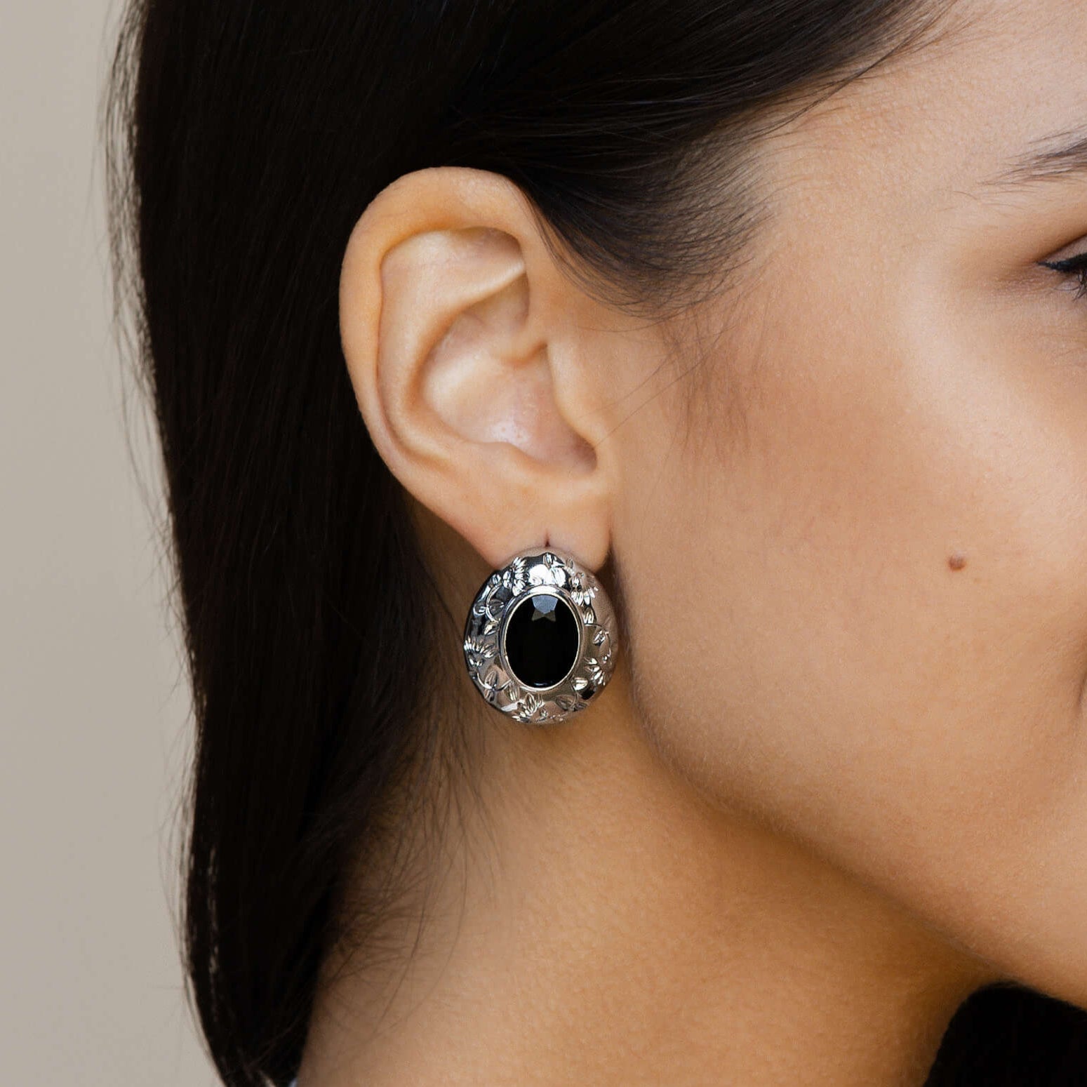 Rani Gem Earring - Onyx