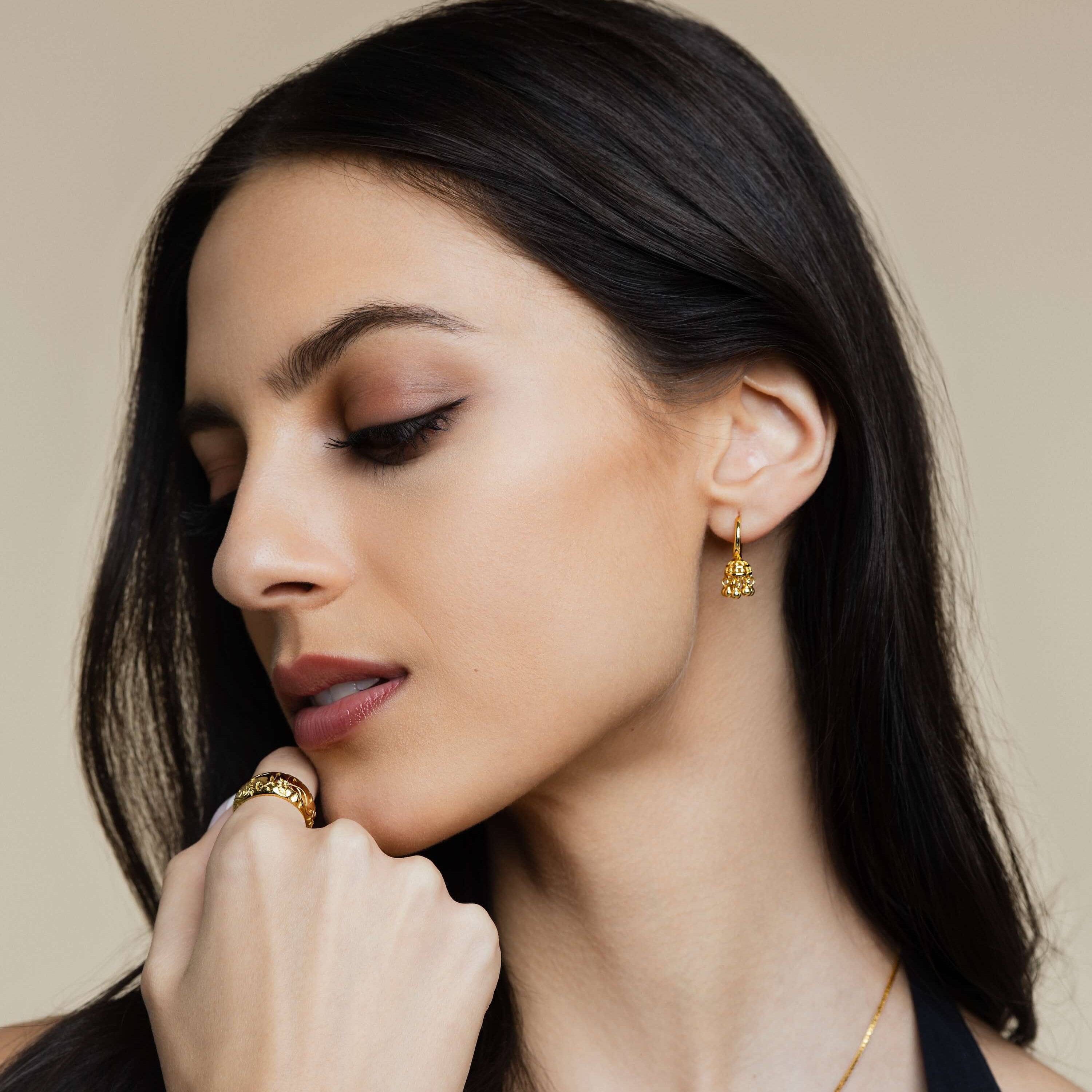 Micro Jhumka Huggie Earrings