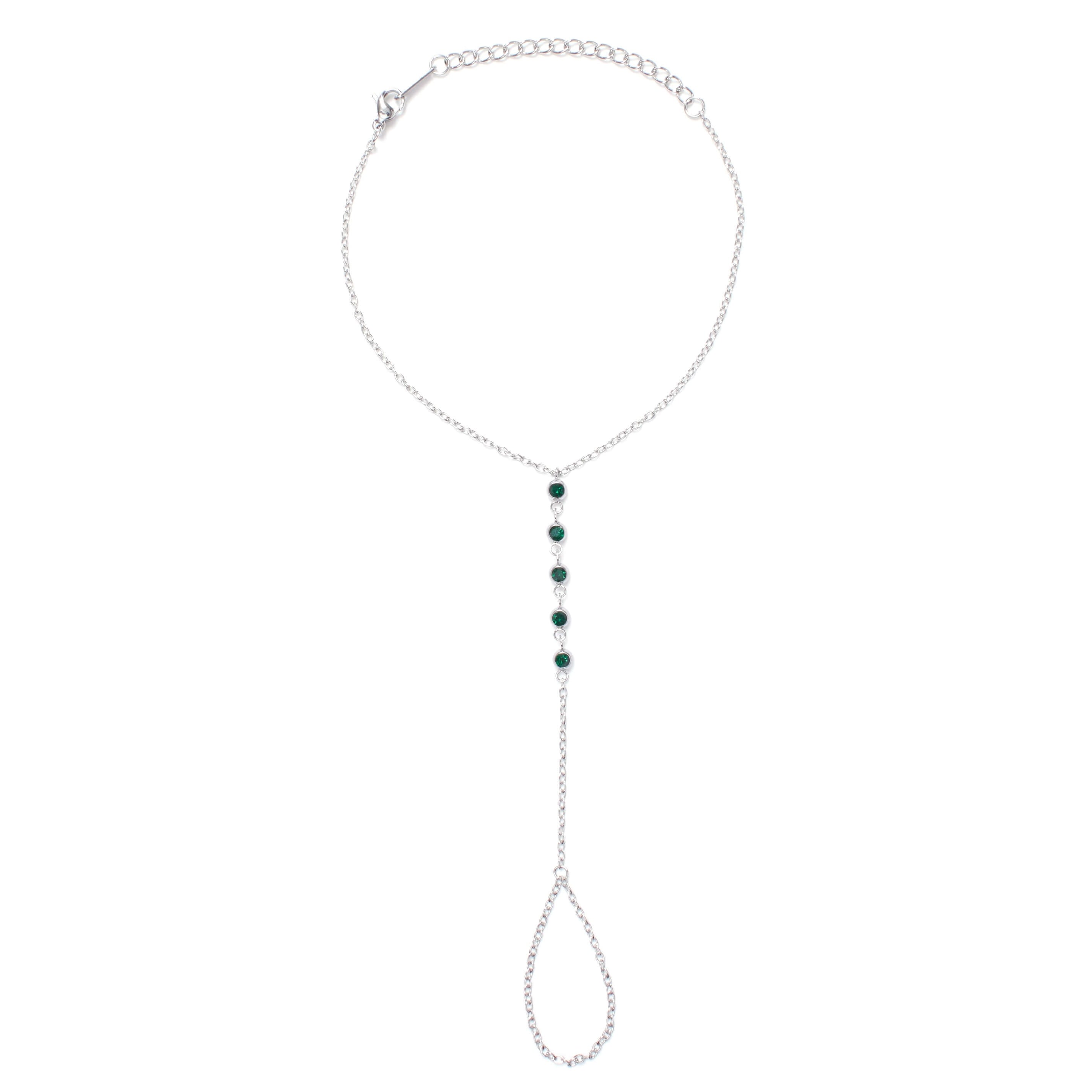 Suhana Hand Chain - Emerald