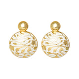 Meena Button Earrings - Ivory