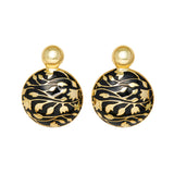 Meena Button Earrings - Noir