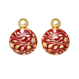 Meena Button Earrings - Poppy