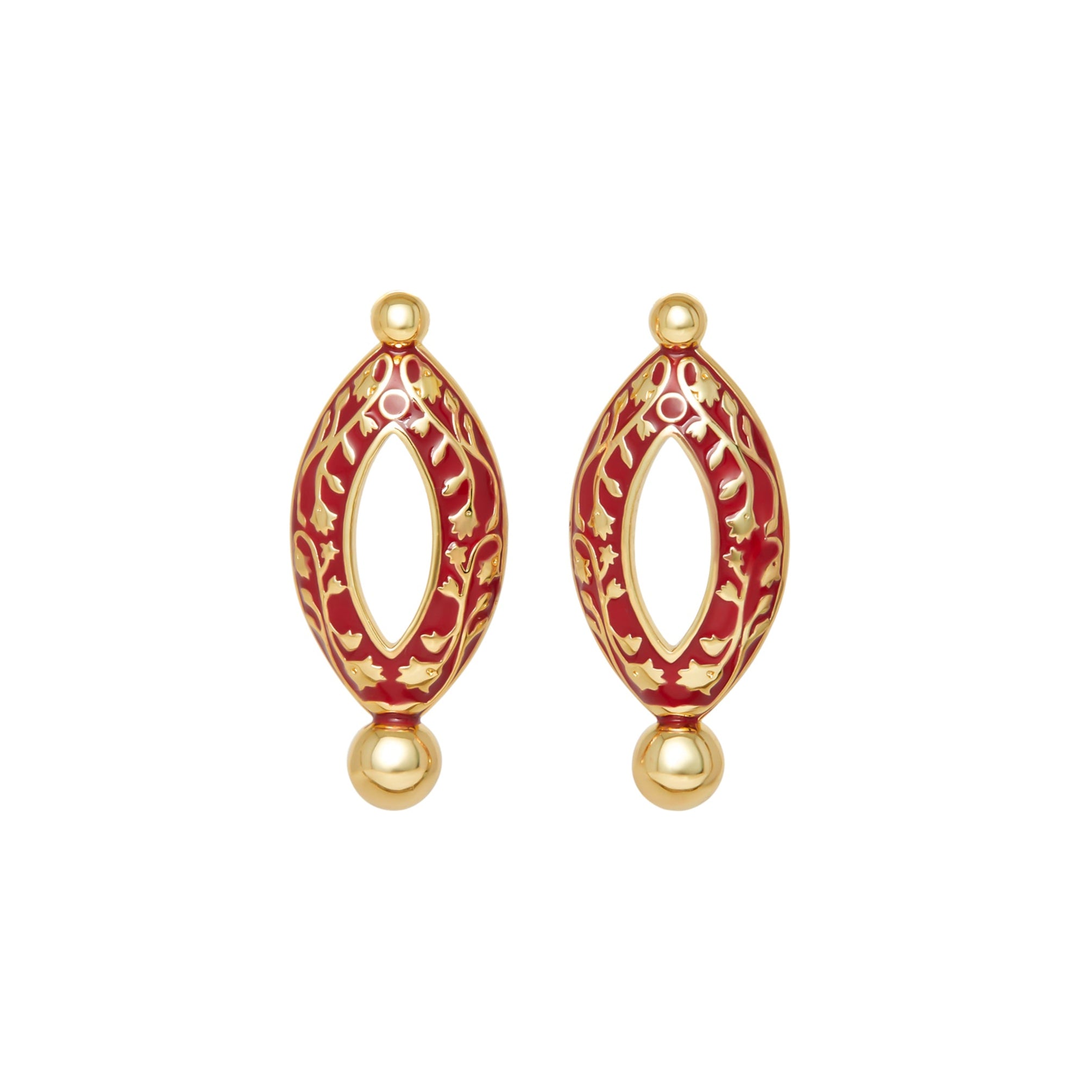 Meena Marquise Earrings - Poppy