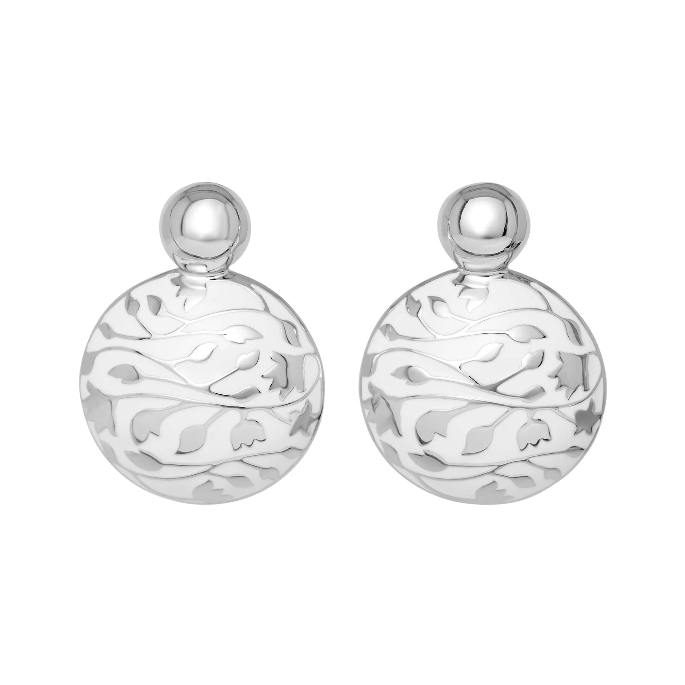 Meena Button Earrings - Ivory