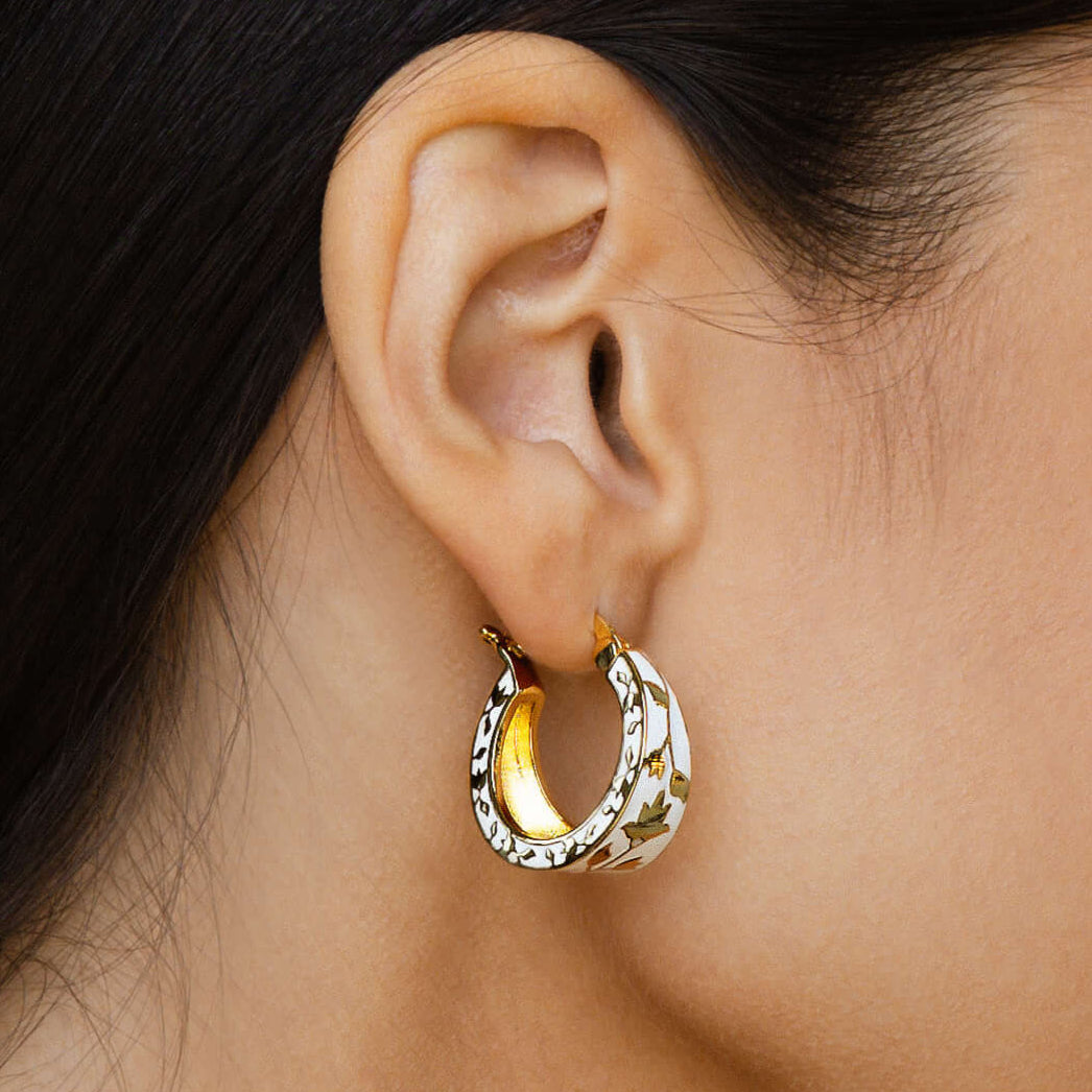 Meena Hoop Earrings - Ivory