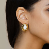 Rani Gem Earring - White Jade