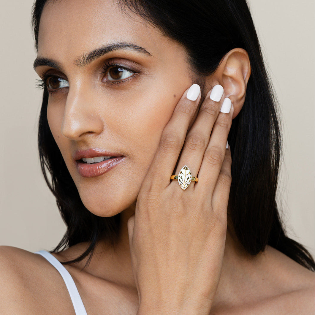 Meena Marquise Ring - Ivory