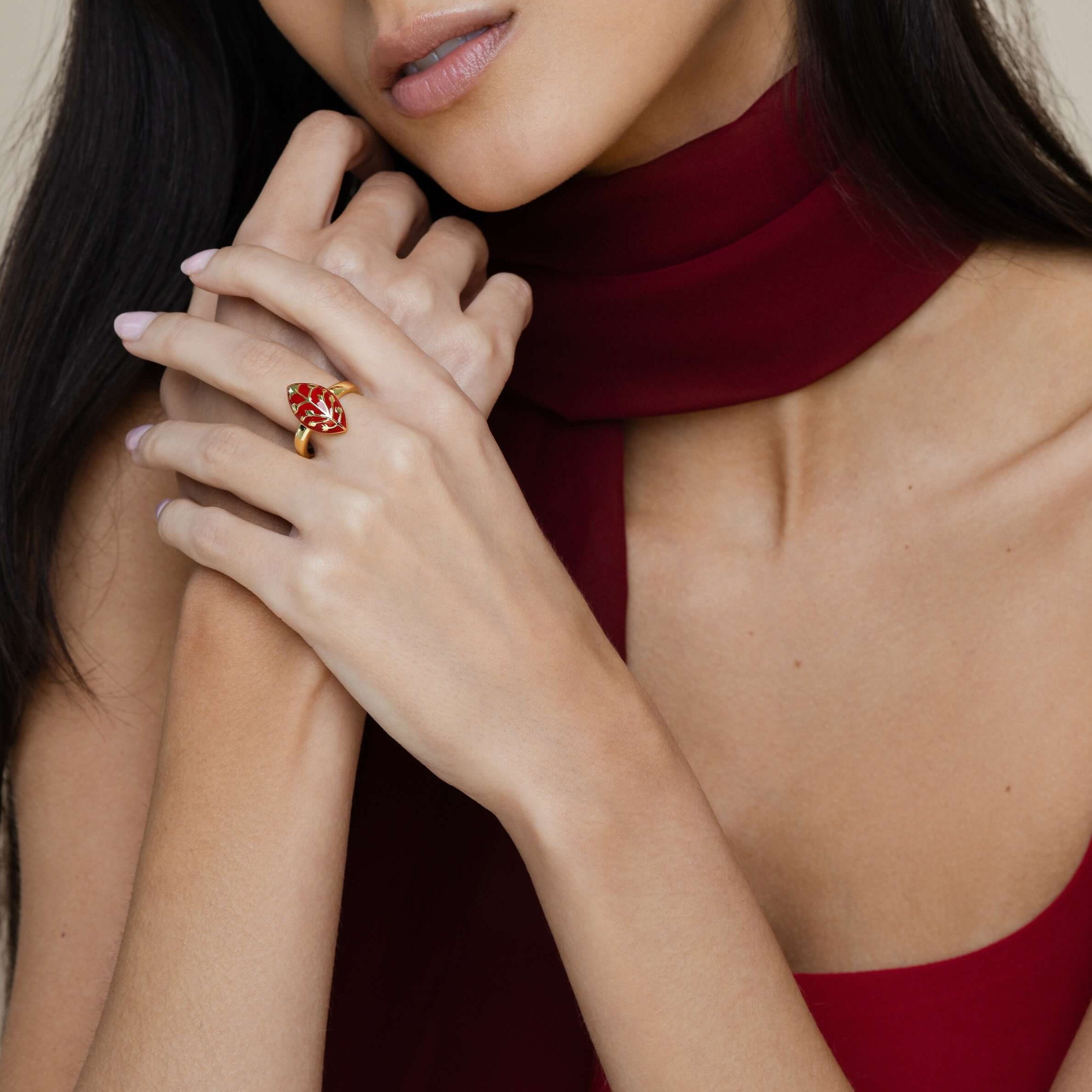 Meena Marquise Ring - Poppy