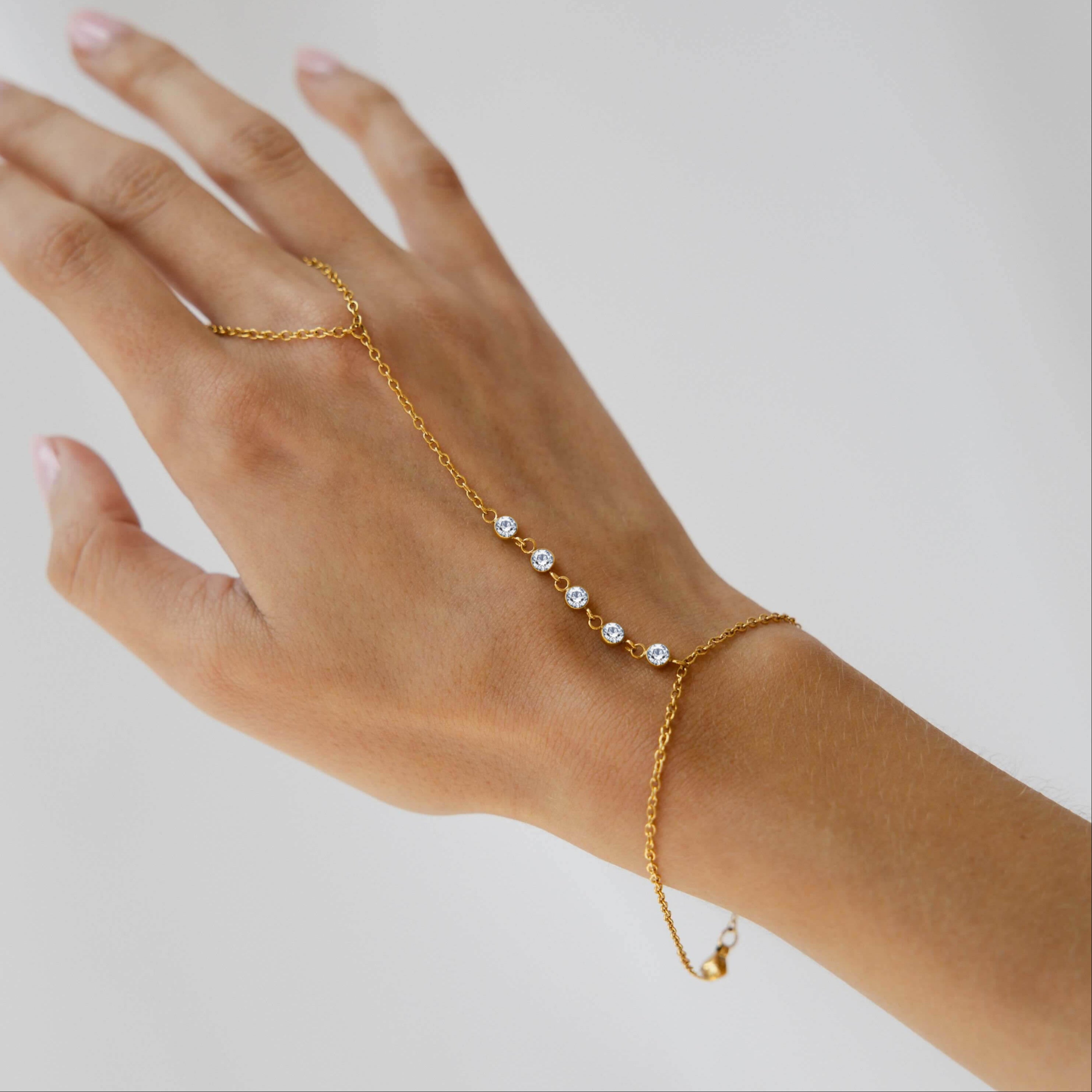 Suhana Hand Chain - Crystal