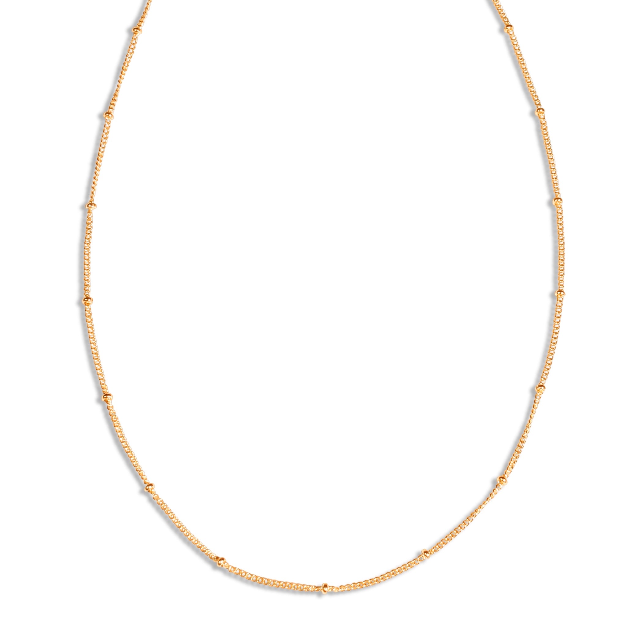full length of minimalist gold chain