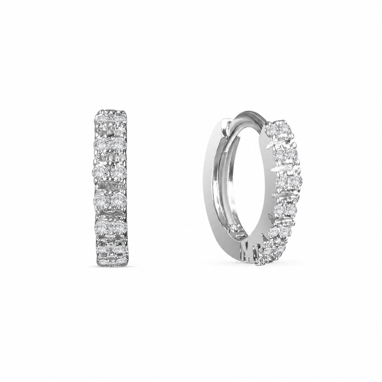 Classic Stone Huggie Hoops