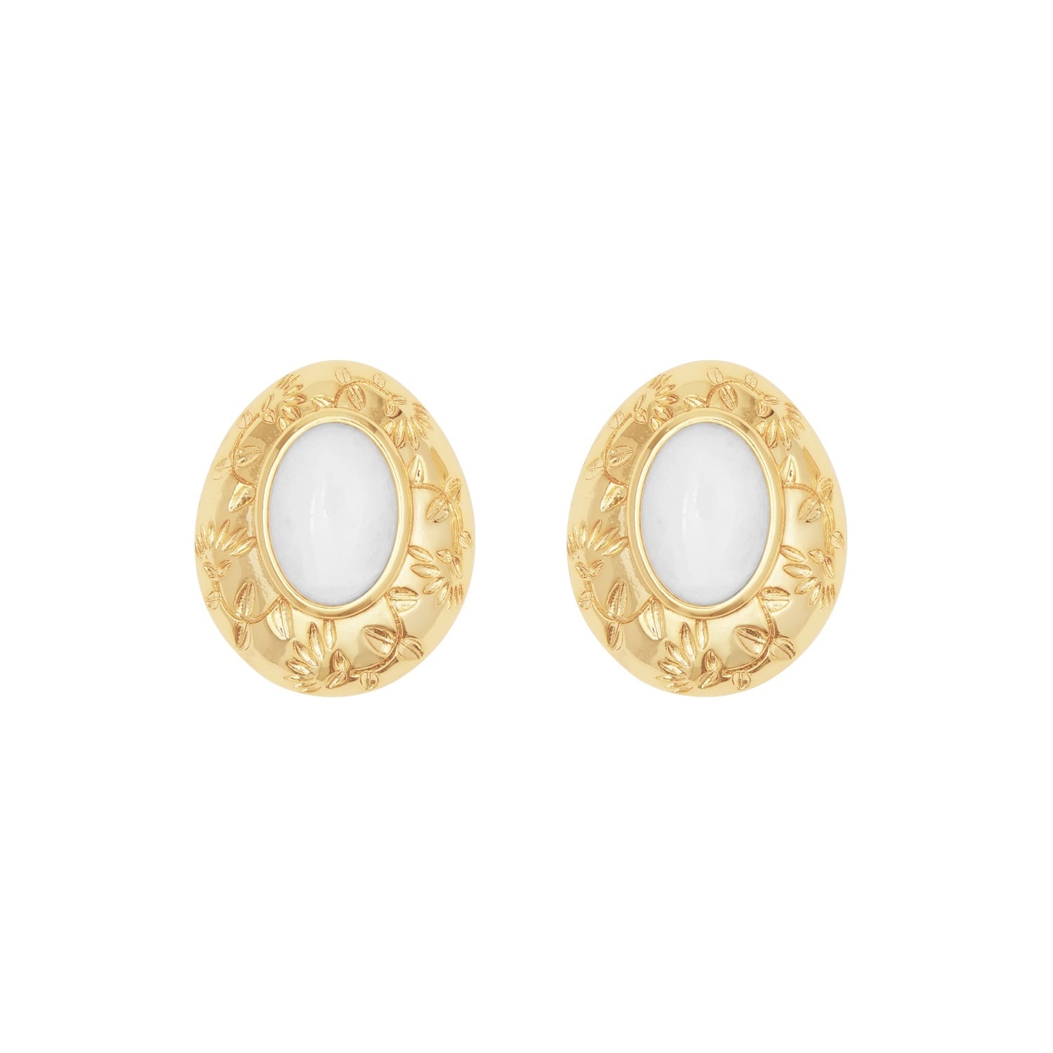 Rani Gem Earring - White Jade