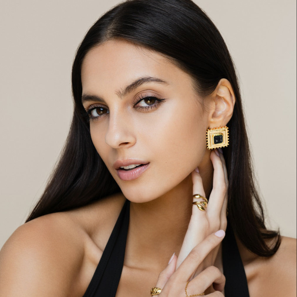 Farrah Earrings - Onyx