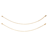 plain minimalist gold anklets, pair of 2