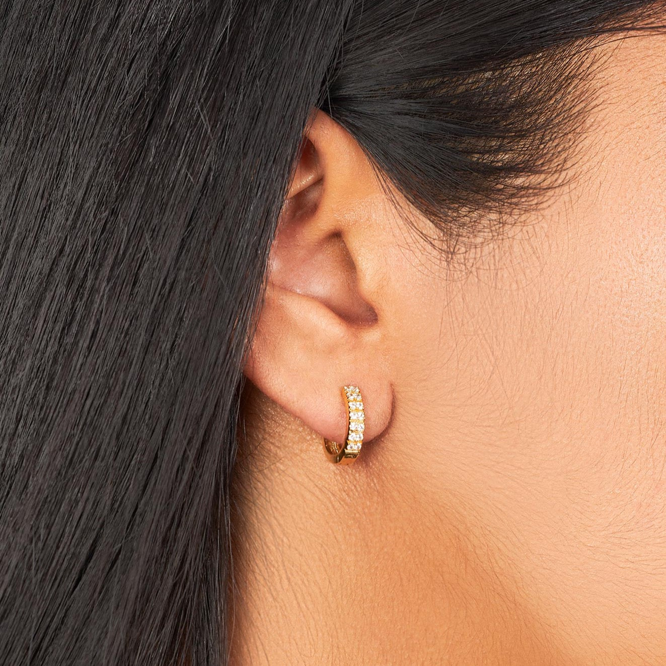 14k Gold Mini Hinged Hoop Earrings