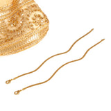 full length chain anklets styled with a gold purse